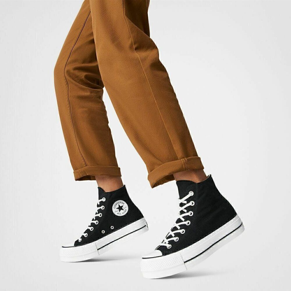 New Converse Canvas Black Platform CTAS Sneakers Black Various Sizes